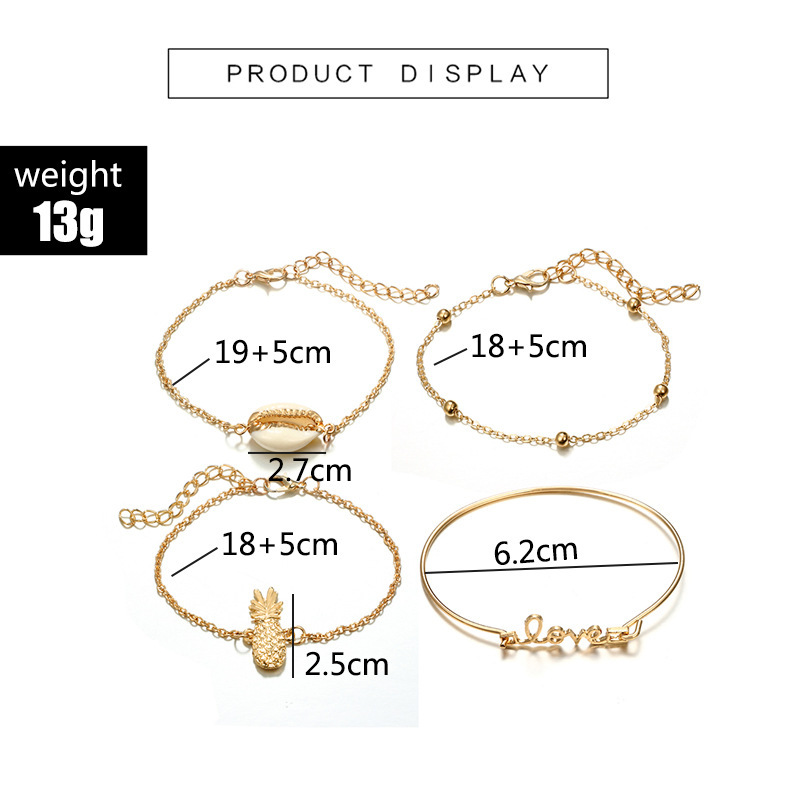 Women's Fashion Multilayer Hollow Circle Flower Lotus Faux Gem Chain Bracelet