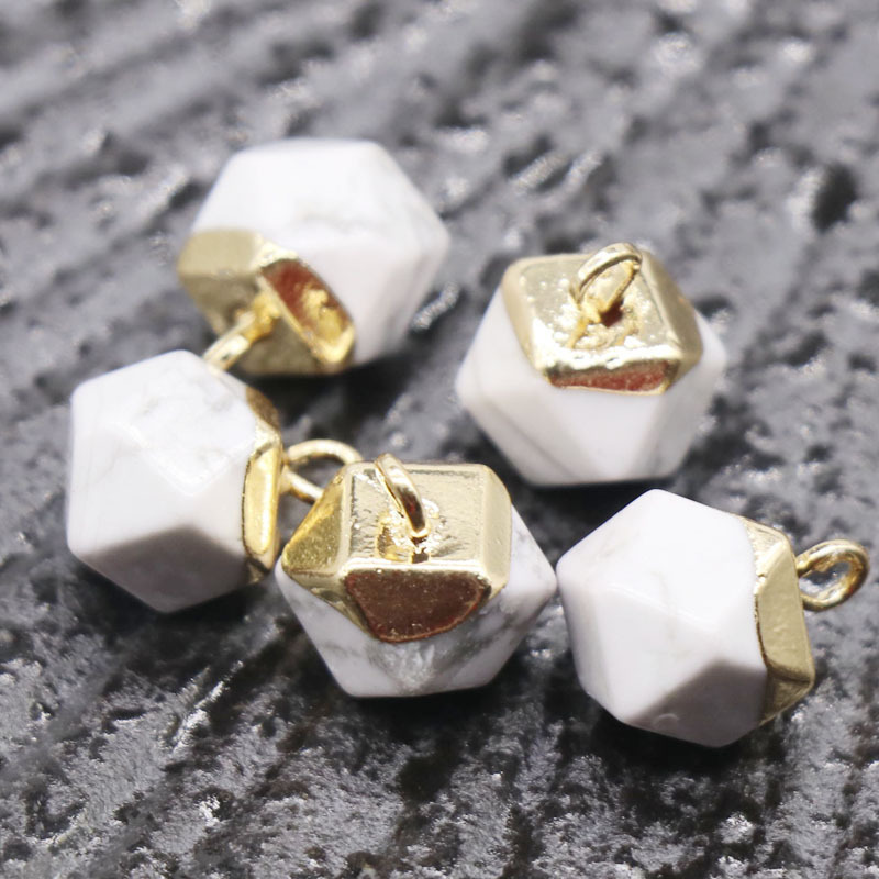 Natural Carved Stone Octagonal Pendant
