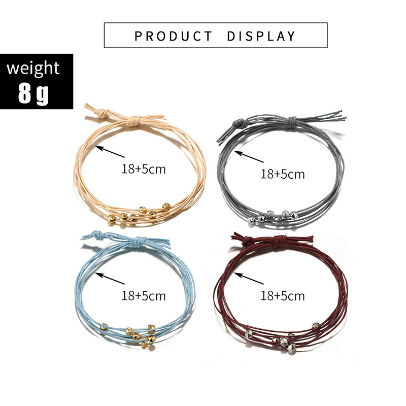 4 Color Girl Leather Charm Bracelet Fashion Multilayer Women Adjustable Bangle