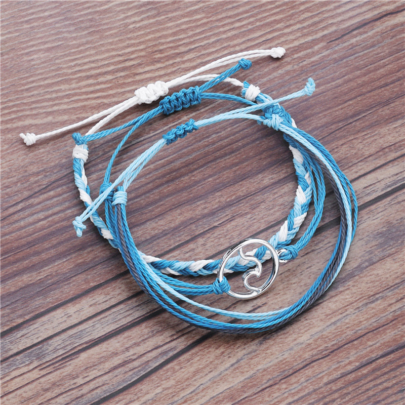 Girl Leather Charm Bracelet Fashion 3pcs/set Multilayer Women Adjustable Bangle