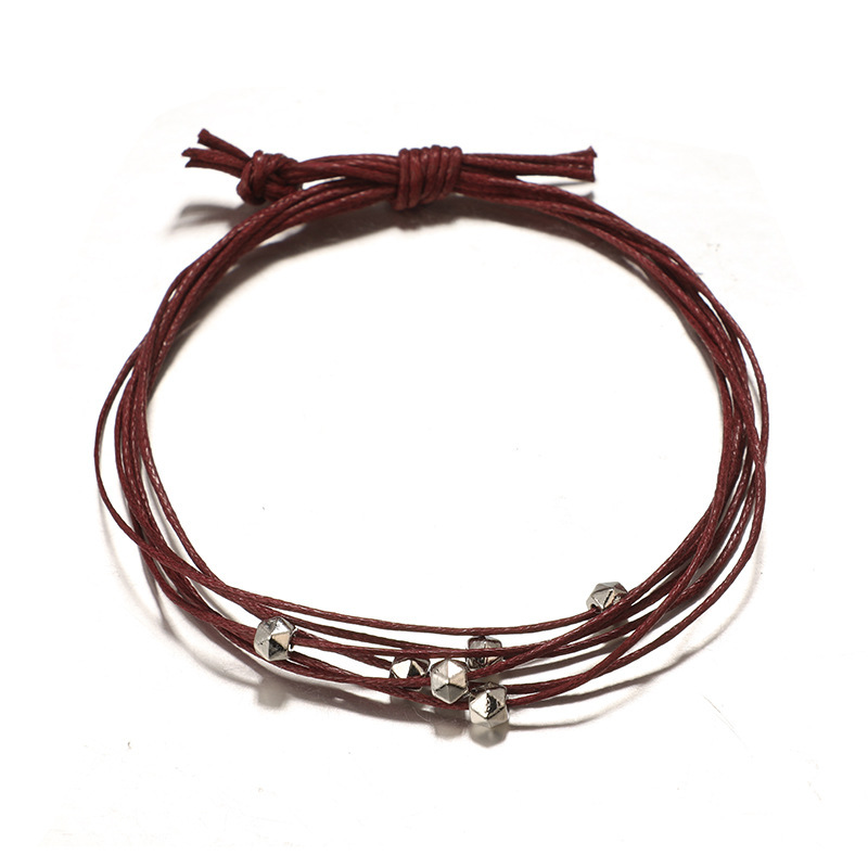 4 Color Girl Leather Charm Bracelet Fashion Multilayer Women Adjustable Bangle