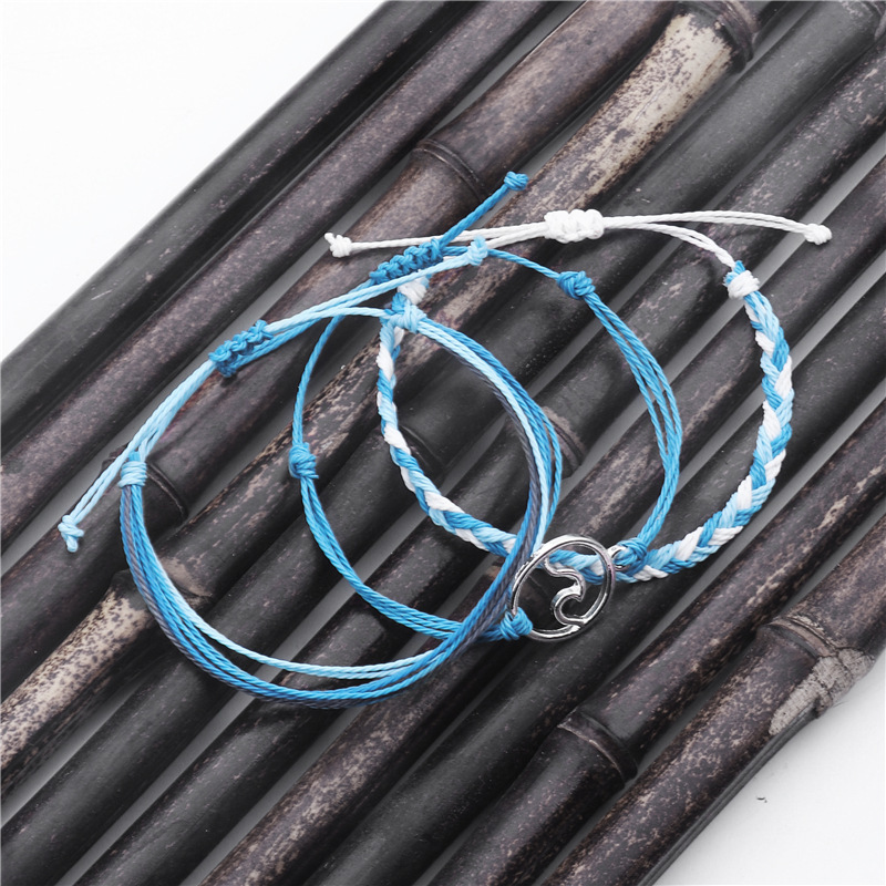 Girl Leather Charm Bracelet Fashion 3pcs/set Multilayer Women Adjustable Bangle
