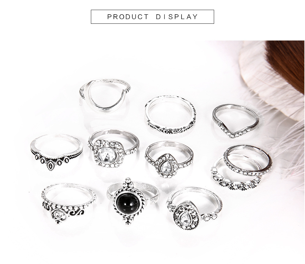 Vintage Knuckle Ring Set for Women Girls Stackable Rings Set Hollow Carved Flowers