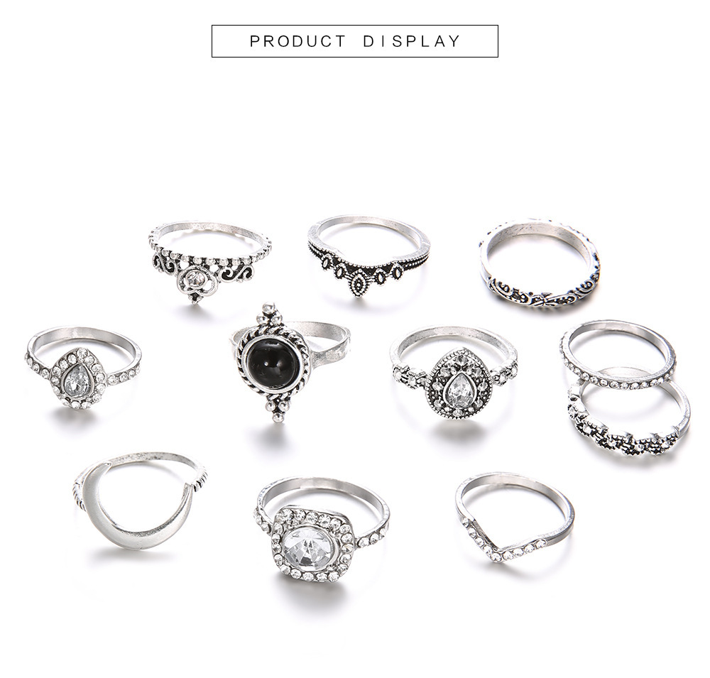 Vintage Knuckle Ring Set for Women Girls Stackable Rings Set Hollow Carved Flowers