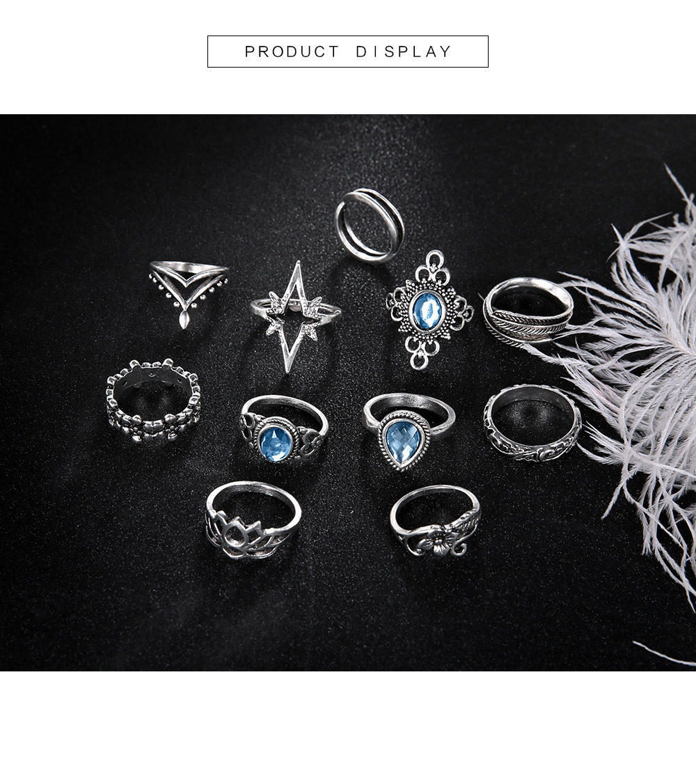 Vintage Knuckle Ring Set for Women Girls Stackable Rings Set Hollow Carved Flowers