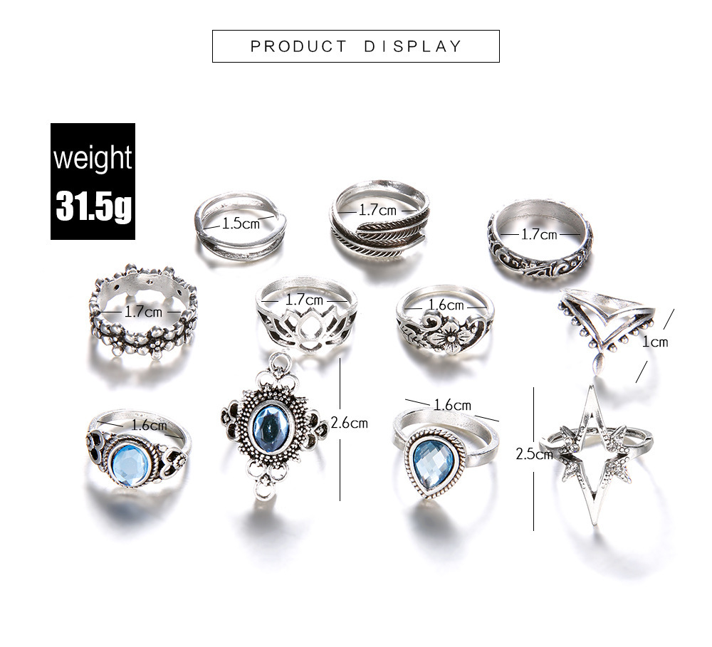 Vintage Knuckle Ring Set for Women Girls Stackable Rings Set Hollow Carved Flowers