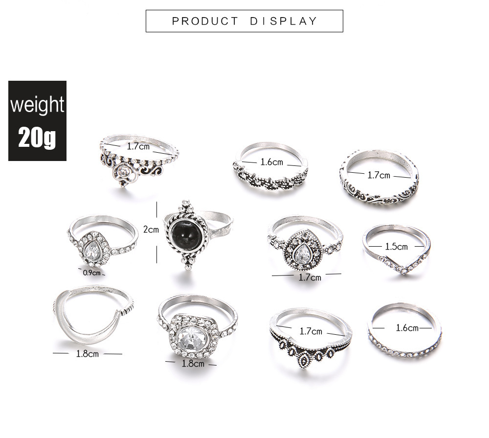 Vintage Knuckle Ring Set for Women Girls Stackable Rings Set Hollow Carved Flowers