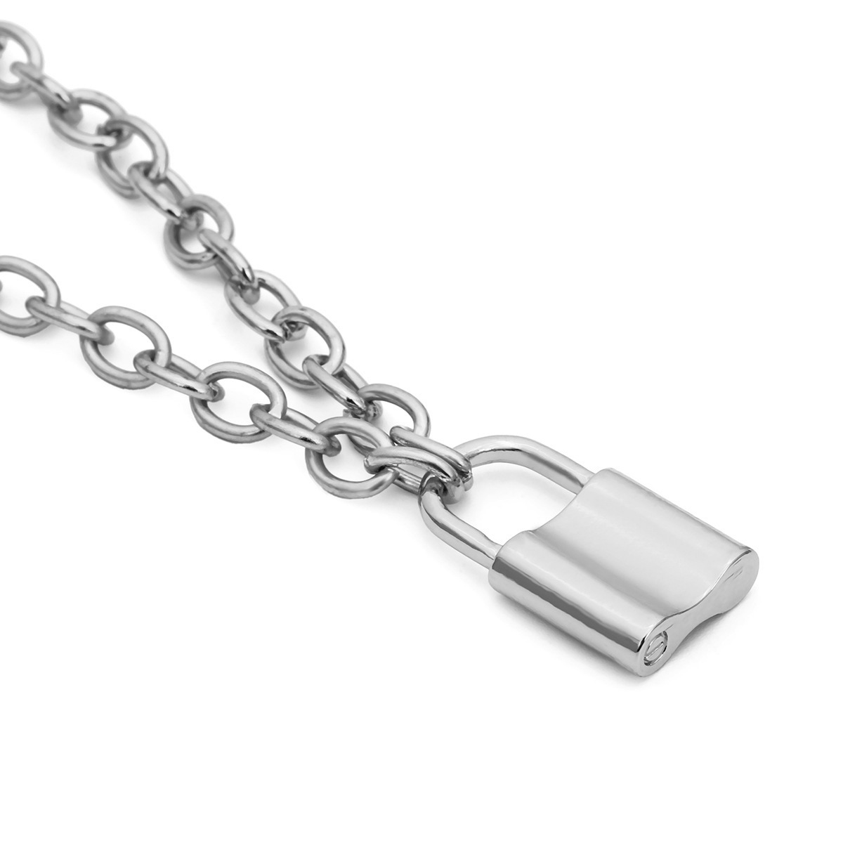 Y Necklace Lock Pendant Simple Cute Necklaces Long Multilayer Chain Fashion Jewelry Women Girls Gift for Her