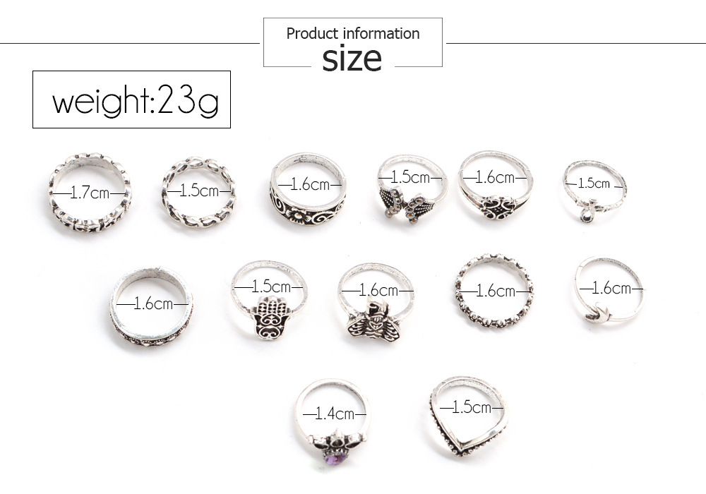 Vintage Knuckle Ring Set for Women Girls Stackable Rings Set Hollow Carved Flowers