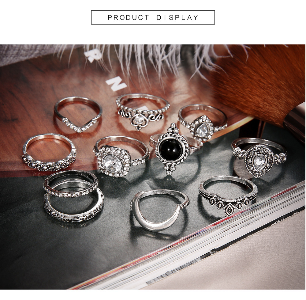 Vintage Knuckle Ring Set for Women Girls Stackable Rings Set Hollow Carved Flowers
