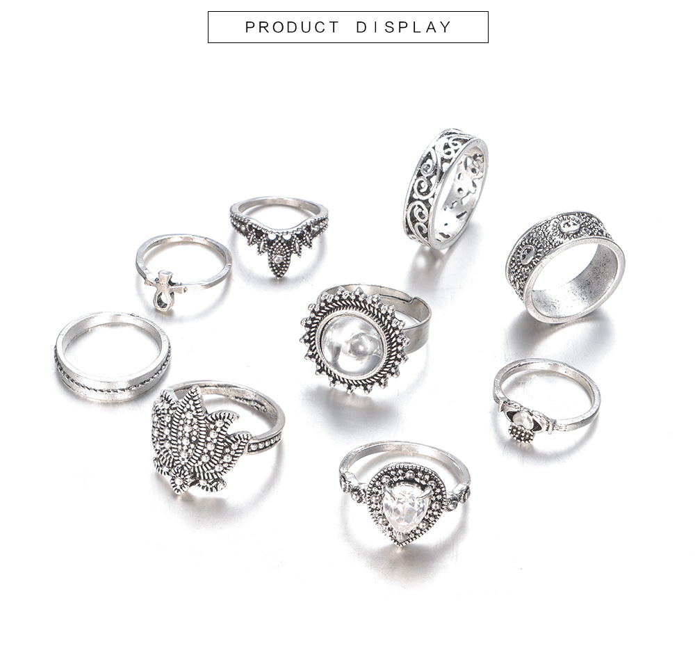 Vintage Knuckle Ring Set for Women Girls Stackable Rings Set Hollow Carved Flowers