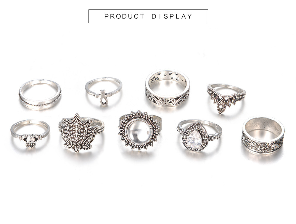 Vintage Knuckle Ring Set for Women Girls Stackable Rings Set Hollow Carved Flowers
