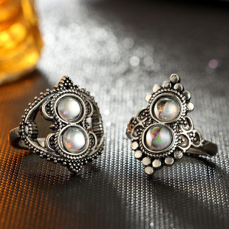 Vintage Knuckle Ring Set for Women Girls Stackable Rings Set Hollow Carved Flowers