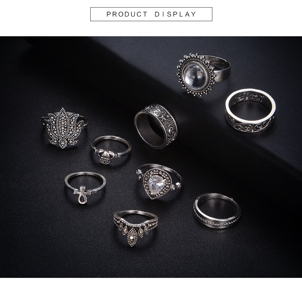 Vintage Knuckle Ring Set for Women Girls Stackable Rings Set Hollow Carved Flowers