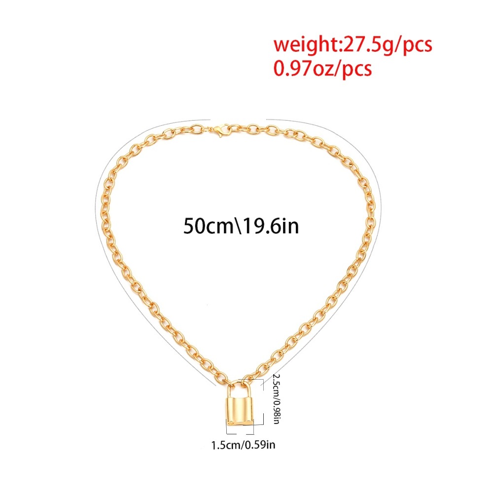 Y Necklace Lock Pendant Simple Cute Necklaces Long Multilayer Chain Fashion Jewelry Women Girls Gift for Her
