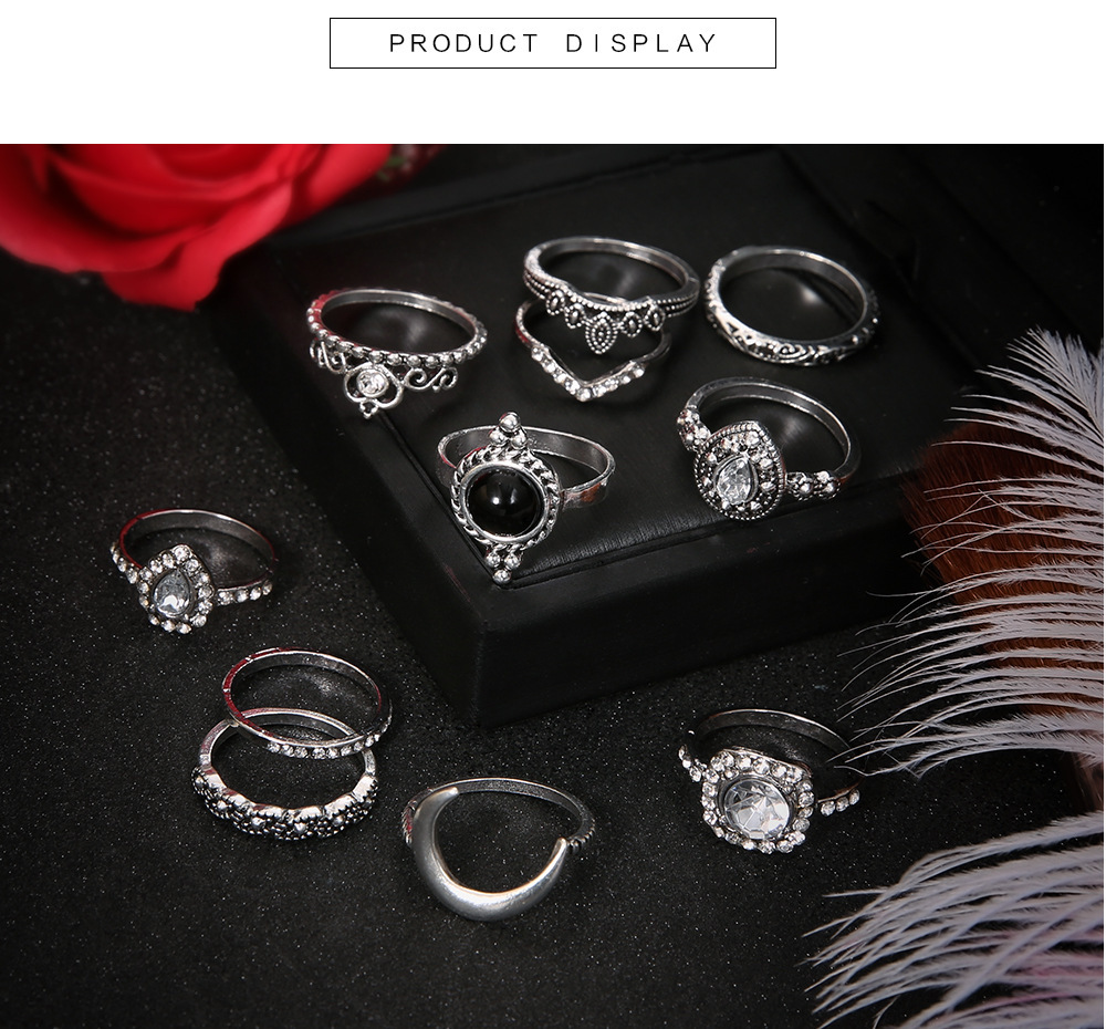 Vintage Knuckle Ring Set for Women Girls Stackable Rings Set Hollow Carved Flowers