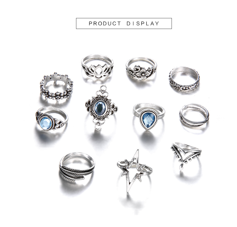 Vintage Knuckle Ring Set for Women Girls Stackable Rings Set Hollow Carved Flowers