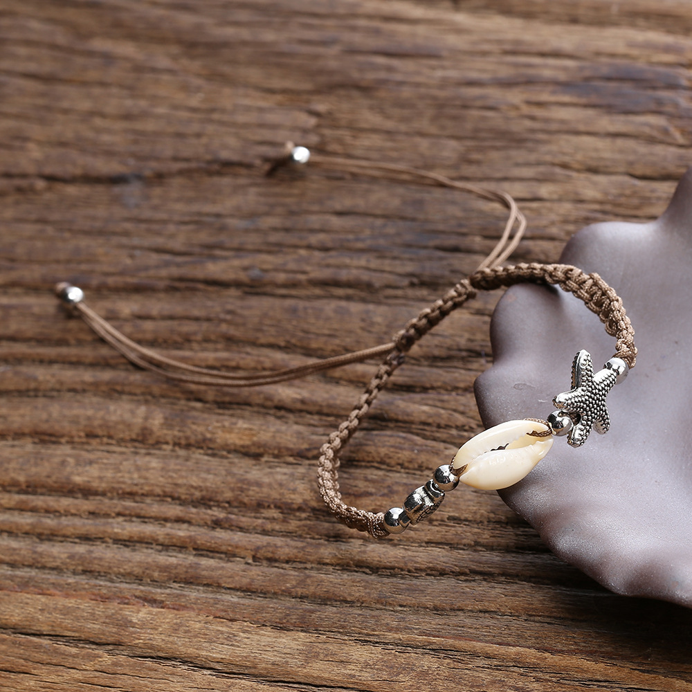 Beach Shell String Beads Bracelet Handmade Gold Natural Conch Cowry Strand Bangle Fashion Anklet Jewelry for Girls