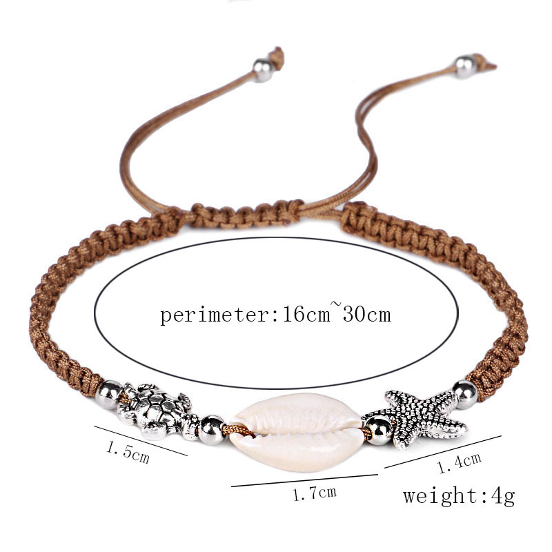 Beach Shell String Beads Bracelet Handmade Gold Natural Conch Cowry Strand Bangle Fashion Anklet Jewelry for Girls