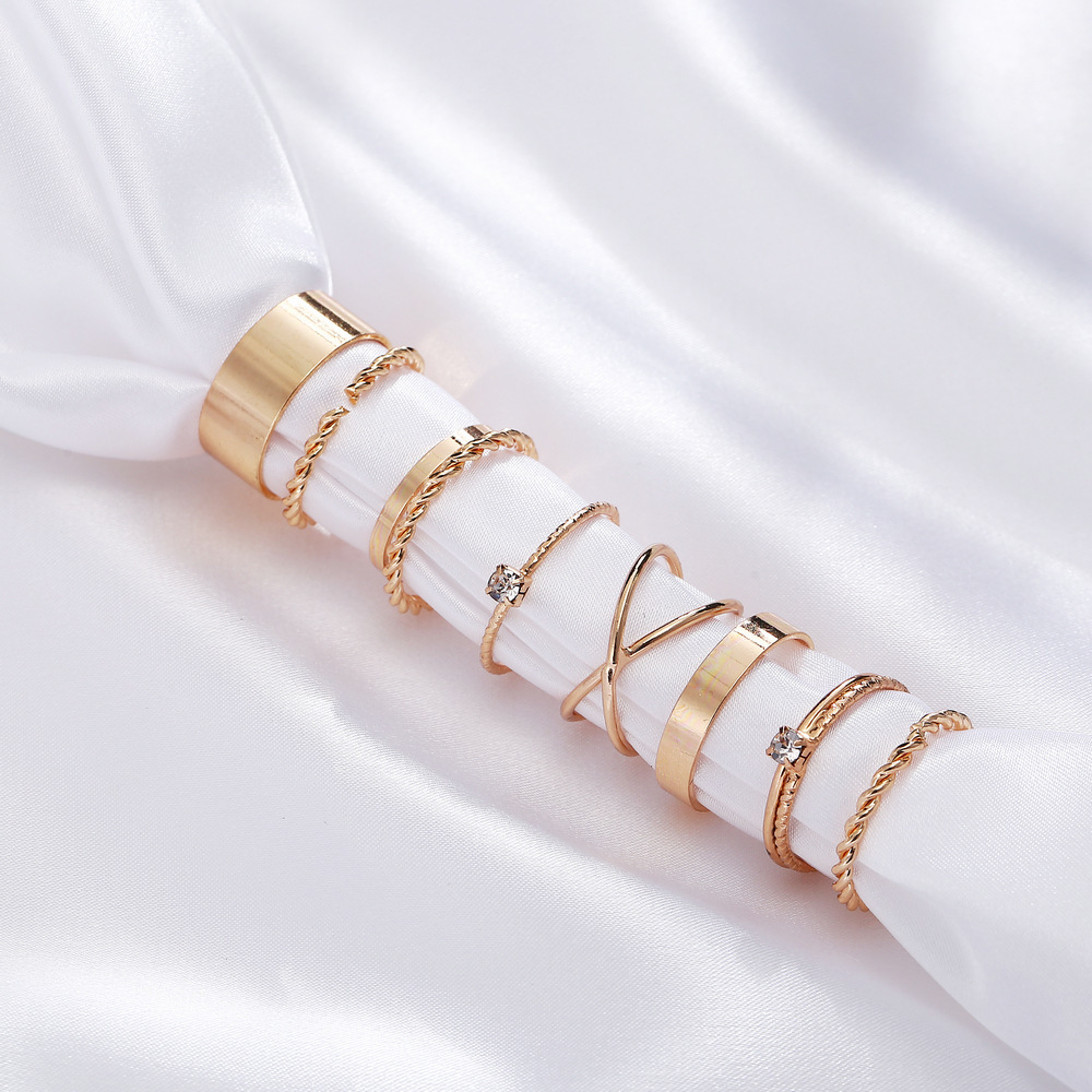 5pcs Fashion Rings Set Wedding Party Engagement Alloy Rings Jewelry Set