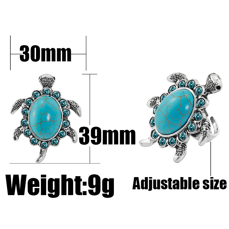 Women's Fashion Silver Zircon Alloy Tumble Turquoise Ring