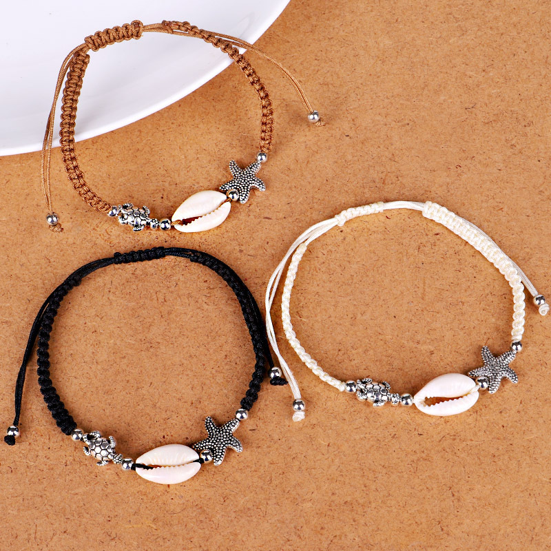 Beach Shell String Beads Bracelet Handmade Gold Natural Conch Cowry Strand Bangle Fashion Anklet Jewelry for Girls