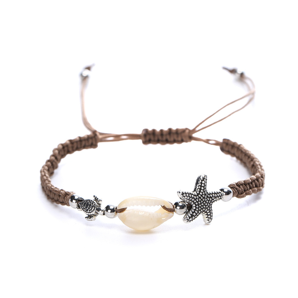 Beach Shell String Beads Bracelet Handmade Gold Natural Conch Cowry Strand Bangle Fashion Anklet Jewelry for Girls