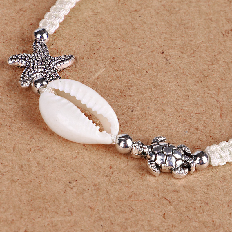 Beach Shell String Beads Bracelet Handmade Gold Natural Conch Cowry Strand Bangle Fashion Anklet Jewelry for Girls
