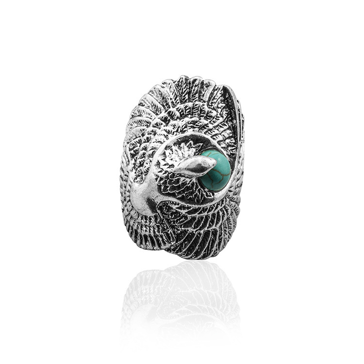 Women's Fashion Silver Zircon Alloy Tumble Turquoise Ring