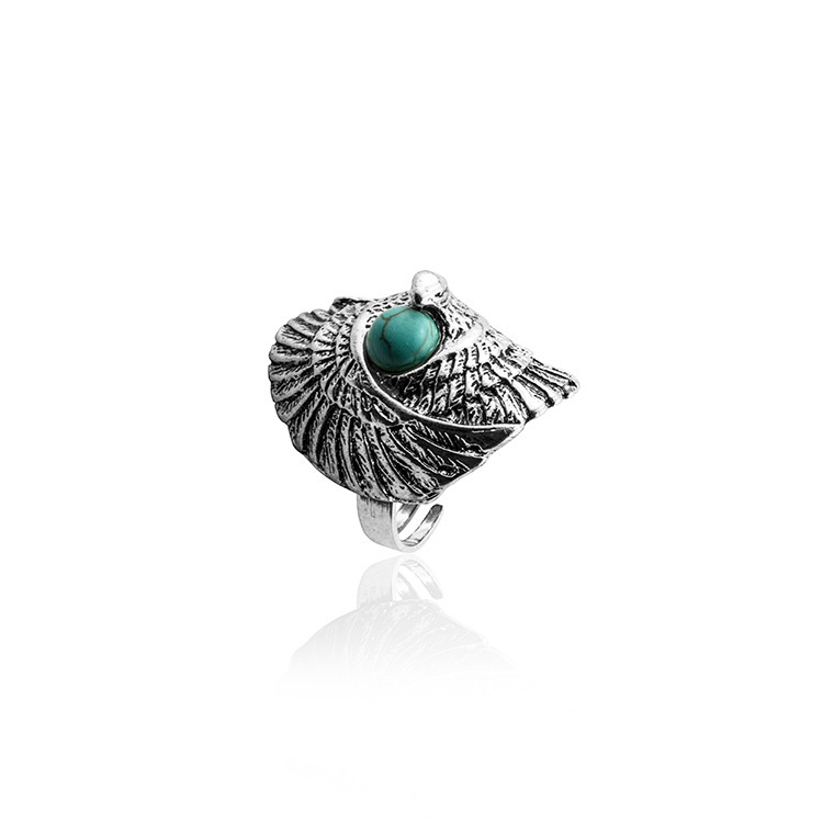 Women's Fashion Silver Zircon Alloy Tumble Turquoise Ring
