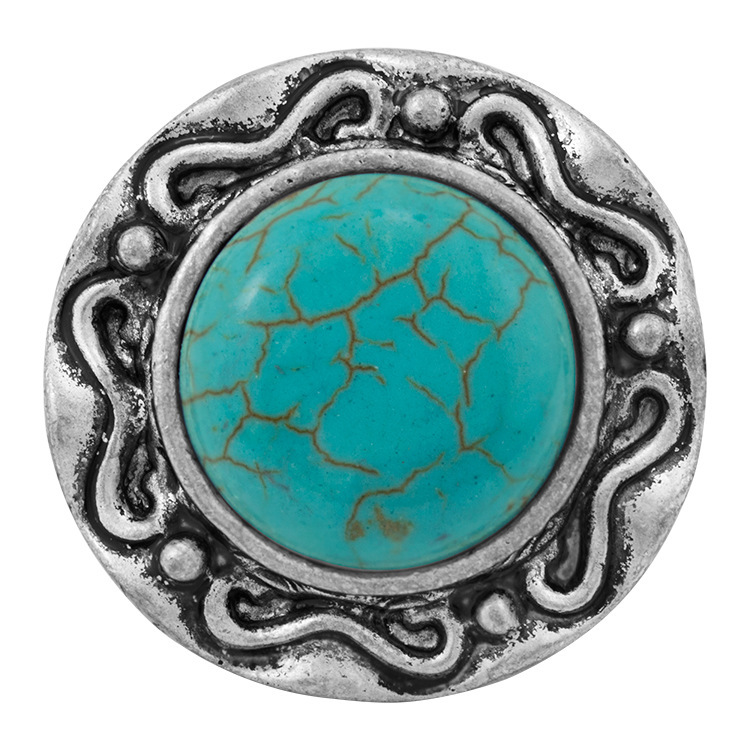 Women's Fashion Silver Zircon Alloy Tumble Turquoise Ring