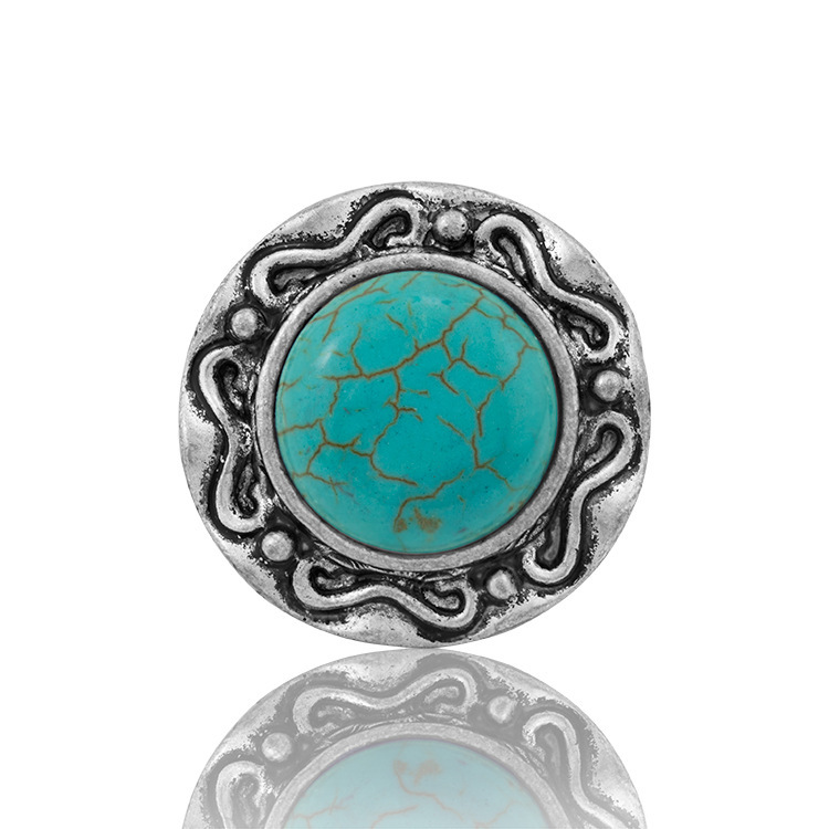Women's Fashion Silver Zircon Alloy Tumble Turquoise Ring