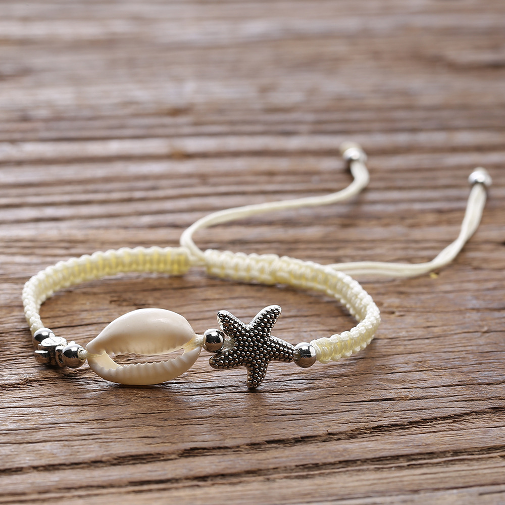 Beach Shell String Beads Bracelet Handmade Gold Natural Conch Cowry Strand Bangle Fashion Anklet Jewelry for Girls