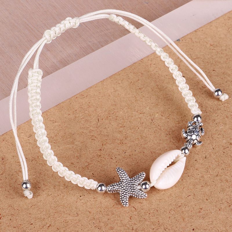 Beach Shell String Beads Bracelet Handmade Gold Natural Conch Cowry Strand Bangle Fashion Anklet Jewelry for Girls