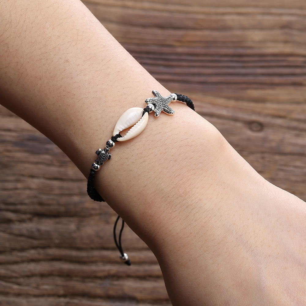 Beach Shell String Beads Bracelet Handmade Gold Natural Conch Cowry Strand Bangle Fashion Anklet Jewelry for Girls