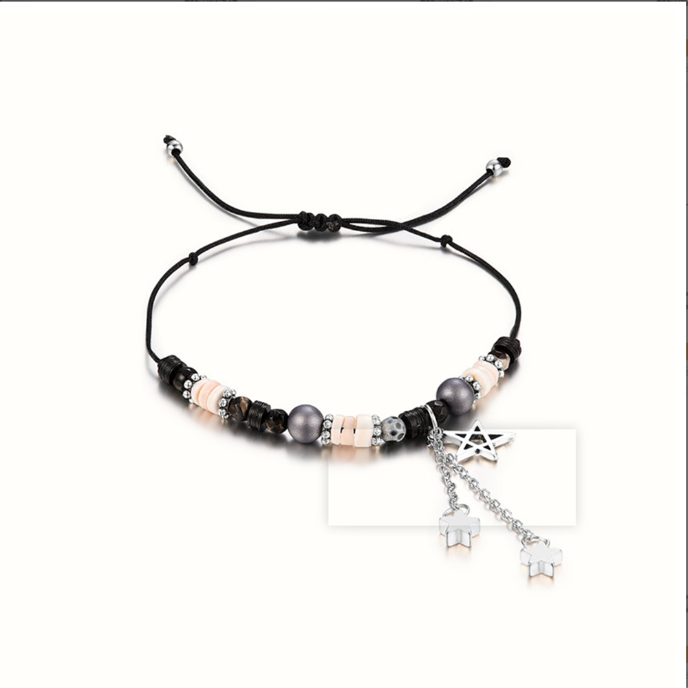 Handmade Adjustable Sea Shell Wrap Bracelet Bohemian String Braided Beads Anklets Gifts for Women Girls