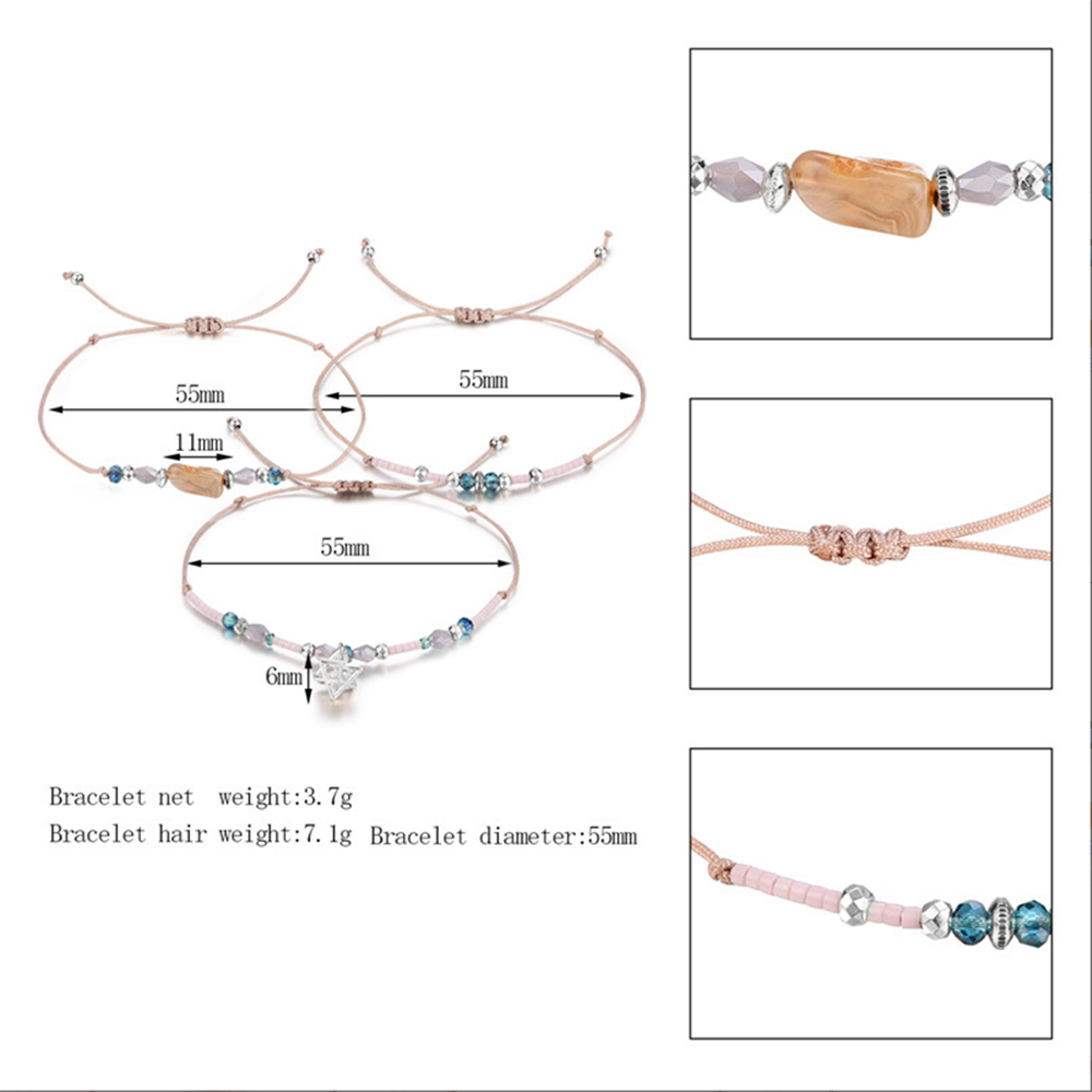 Handmade Adjustable Wrap Bracelet Bohemian String Braided Beads Anklets Gifts for Women Girls