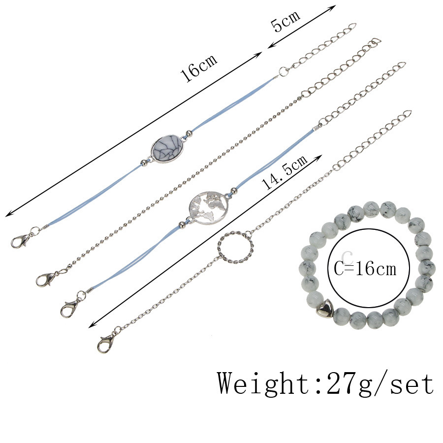 Love Pentagram Moon Star Bracelets Women Bling Crystal Earth Beads Anklets Summer Jewelry Set