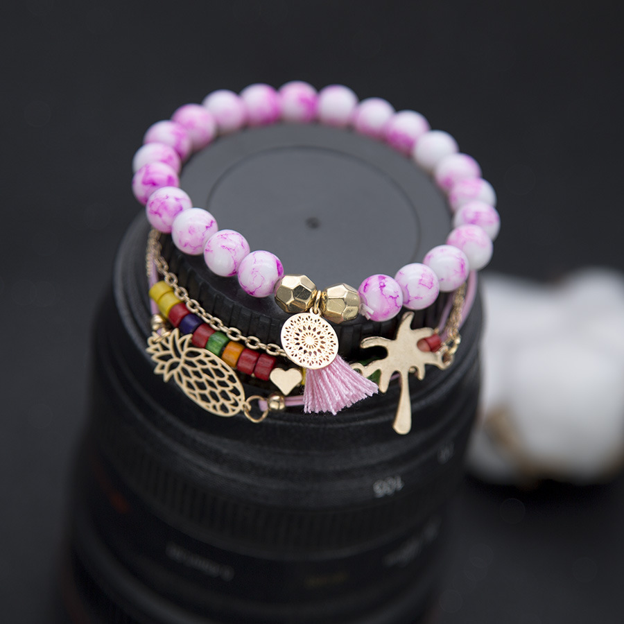 Love Pentagram Moon Star Bracelets Women Bling Crystal Earth Beads Anklets Summer Jewelry Set
