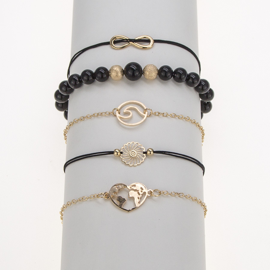 Love Pentagram Moon Star Bracelets Women Bling Crystal Earth Beads Anklets Summer Jewelry Set