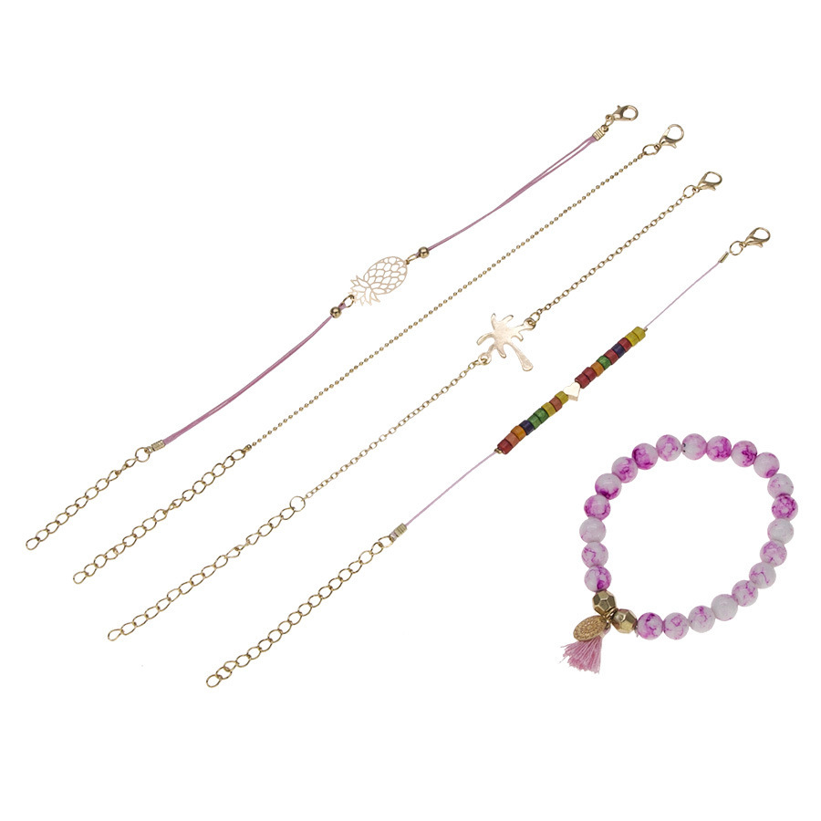 Love Pentagram Moon Star Bracelets Women Bling Crystal Earth Beads Anklets Summer Jewelry Set