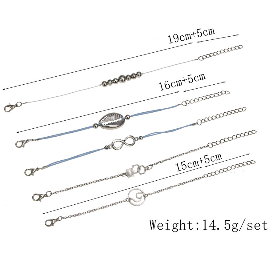 Love Pentagram Moon Star Bracelets Women Bling Crystal Earth Beads Anklets Summer Jewelry Set