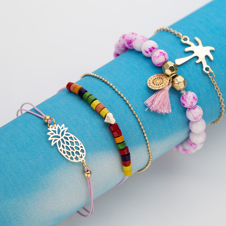 Love Pentagram Moon Star Bracelets Women Bling Crystal Earth Beads Anklets Summer Jewelry Set