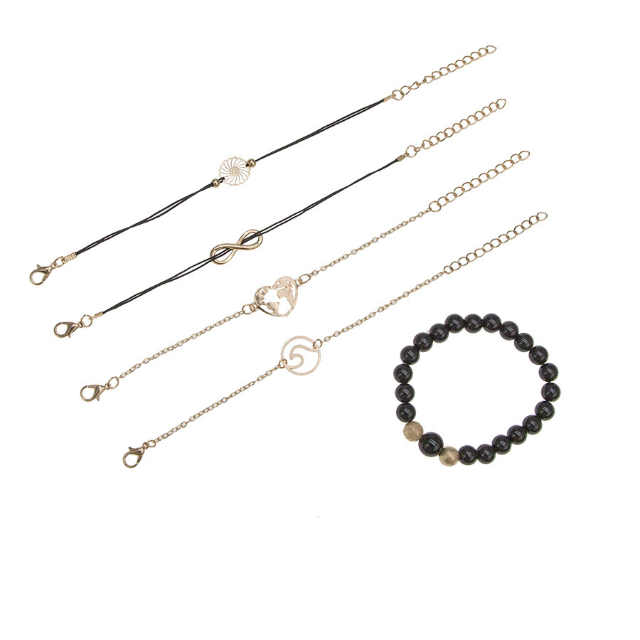Love Pentagram Moon Star Bracelets Women Bling Crystal Earth Beads Anklets Summer Jewelry Set