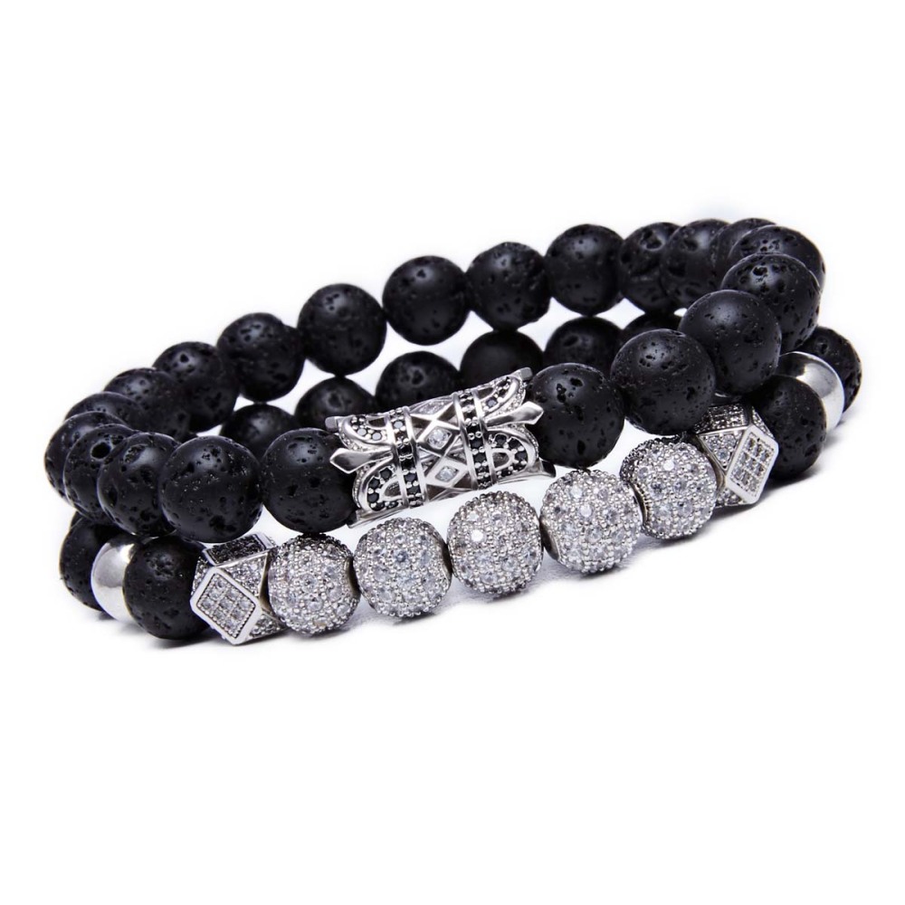 8MM Lava Rock Beads Bracelet for Men Women Essential Oil Beaded Healing Anxiety Bracelets Gift for Father's Day
