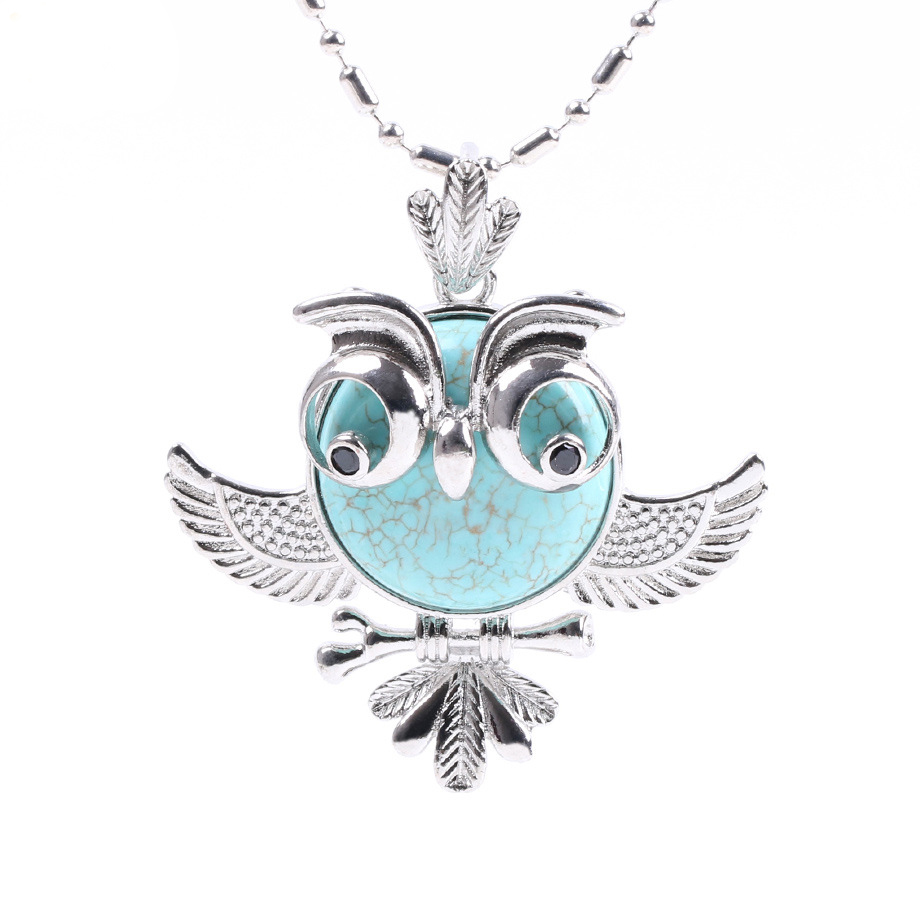 Women's Lucky Owl of Night Pendant Necklace and The Night Guardians Long Sweater Chain Owl Pendant Necklace Lovely Animal Pendant Necklace