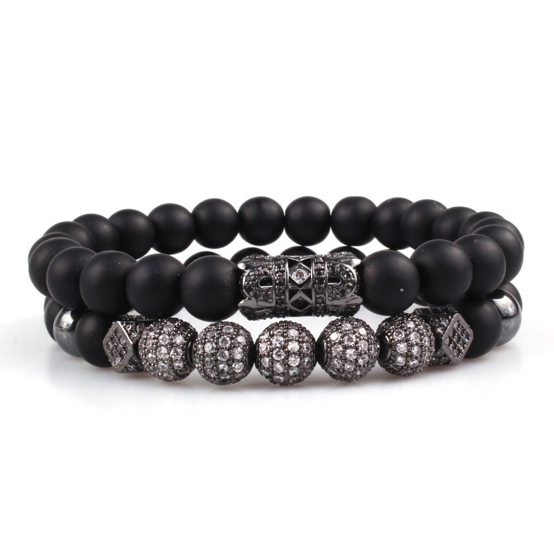 8MM Matte Onyx Beads Bracelet for Men Women Essential Oil Beaded Healing Anxiety Bracelets Gift for Father's Day