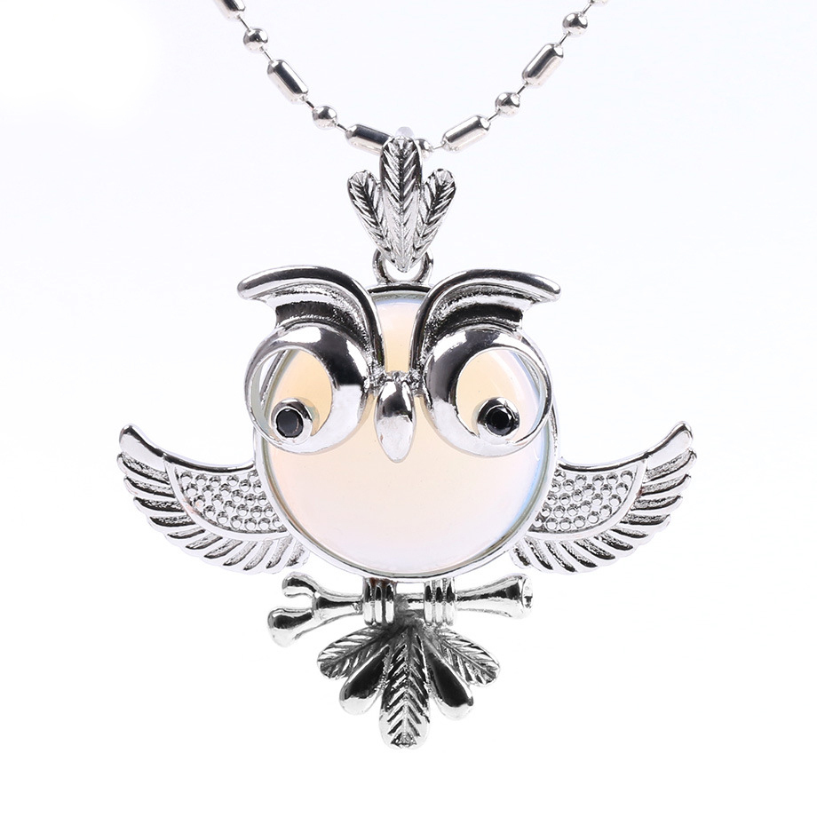 Women's Lucky Owl of Night Pendant Necklace and The Night Guardians Long Sweater Chain Owl Pendant Necklace Lovely Animal Pendant Necklace