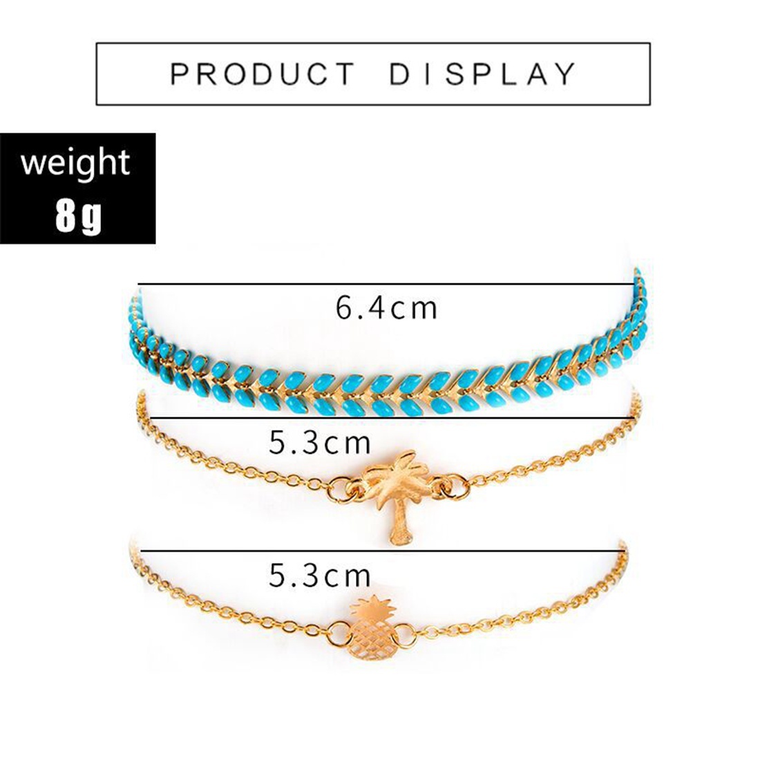 Gold Adjustable Olive Leaf Bracelets for Women Girls Wheat Spike Multiple Stackable Wrap Bangle Brangle Beach Foot Anklet …