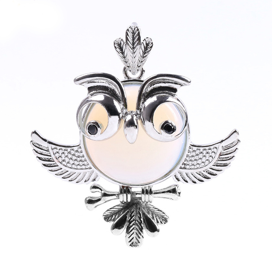 Women's Lucky Owl of Night Pendant Necklace and The Night Guardians Long Sweater Chain Owl Pendant Necklace Lovely Animal Pendant Necklace